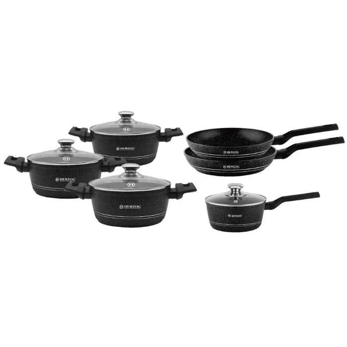 Herzog HR-2626: Juego de utensilios de cocina con revestimiento de mármol de 10 piezas