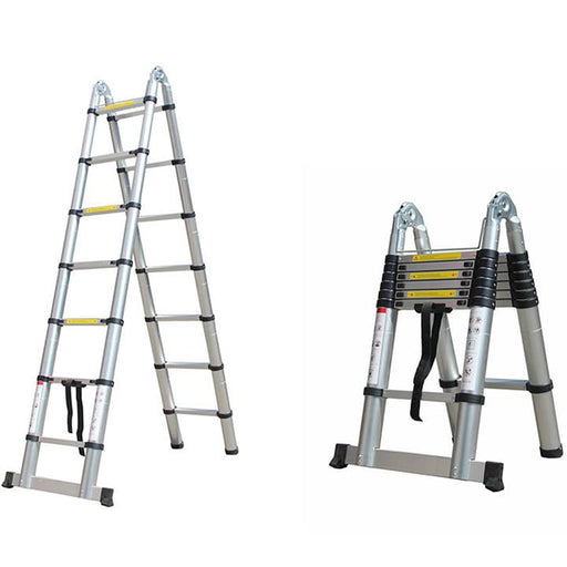 Escalera telescópica retráctil de aluminio - 4.4M Robusta y Versátil, Cumple Norma EN131 | BronTools©