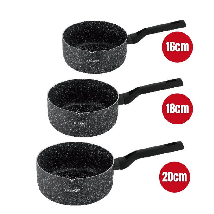 Herzog HR-2622: Olla para salsa/leche recubierta de mármol de 3 piezas con pico vertedor