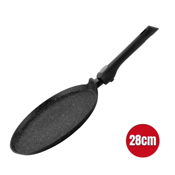 Herzog HR-3615: Sartén para crepes de mármol de 28 cm con mango desmontable