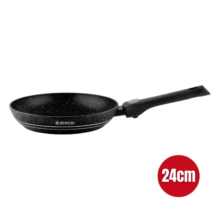 Herzog HR-3624: Sartén revestida de mármol de 24 cm con mango desmontable
