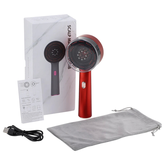 ScalpPro™ – Peine de Masaje Eléctrico con Luz Roja y Aplicador de Tratamiento Capilar