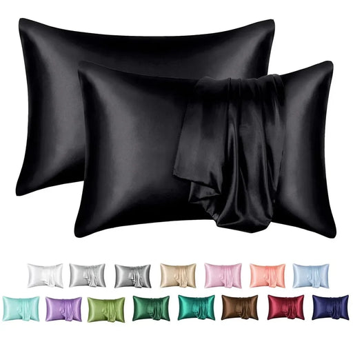 Funda de Almohada de Raso de Seda para el Cabello 2Pzs - 51x76cm - Bronmart