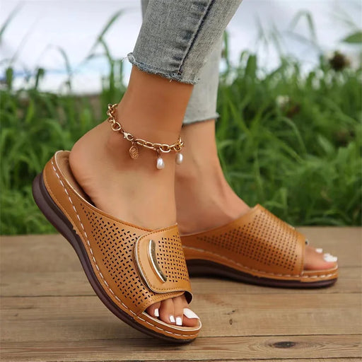 Sandalias Compensadas Ortopédicas BronShoes marron
