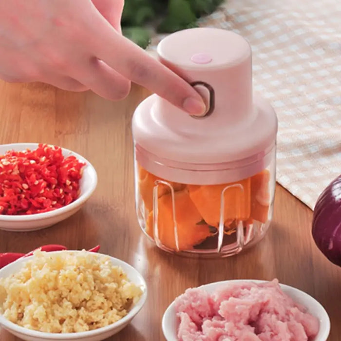 Picadora de alimentos inalámbrica portátil de 250 ml con cuchilla de acero inoxidable | BronKitchen© - Bronmart