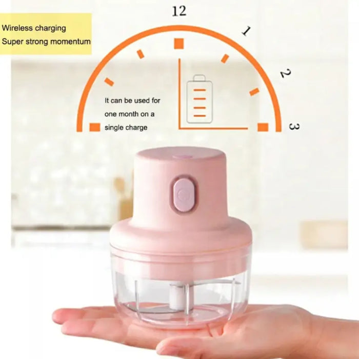 Picadora de alimentos inalámbrica portátil de 250 ml con cuchilla de acero inoxidable | BronKitchen© - Bronmart
