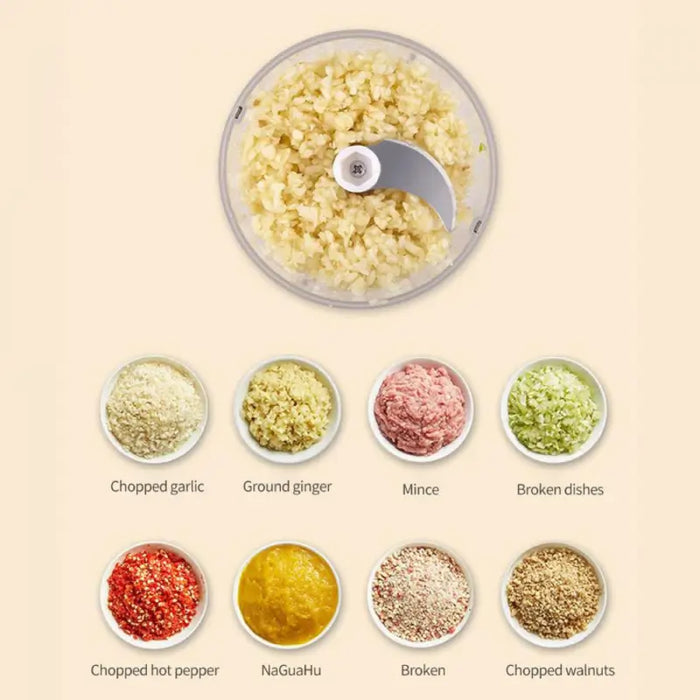 Picadora de alimentos inalámbrica portátil de 250 ml con cuchilla de acero inoxidable | BronKitchen© - Bronmart