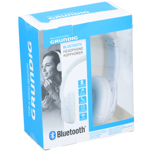 Grundig ED-40080: Auriculares estéreo Bluetooth con micrófono aislante del ruido Blanco -Bronmart