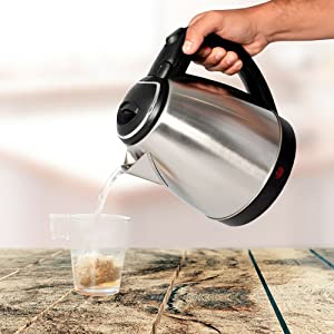 Hervidor agua eléctrico 1,8 Litros - 1500W / 2200W de acero inoxidable | BronKitchen©