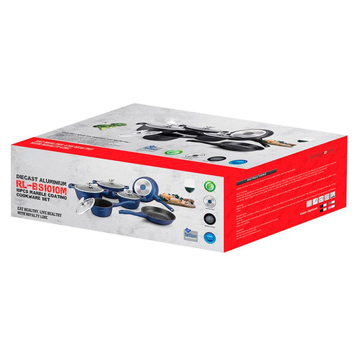 Bateria de cocina, utensilios de cocina con revestimiento de mármol 14 piezas | BronKitchen©