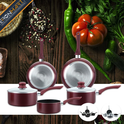 BRONMART,HG-1020,Batería con, revestimiento ,de ,piedra ,antiadherente, de 7 piezas, _ BronKitchen©,bateria-de-marmol-con-asas-desmontables-aluminio-fundido,bronmart,ES