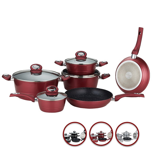 Baterías-de-Cocina-Inducción-Antiadherente-con-Boquillas,Juego-de-Cocina-de-Aluminio-Reforzado-sin-PFOA, Apta-Para-Todo-Tipo-de-Cocinas,10-piezas,Cobre,Bronce,Piezas-Aluminio-Fundido-Antiadherente, Set-Cazuelas-Tapas-Cristal, Sartenes, Cazo, Sartén guisera, Gran Espesor, Vitrocerámica, Gas,bronmart,es,fr,it,nl,be,de,co.uk