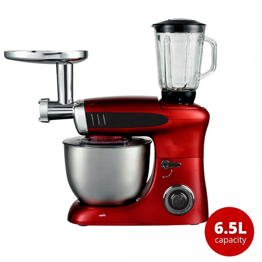 Batidora amasadora de pie multifuncional licuadora, picadora de carne, Roja | BronKitchen©