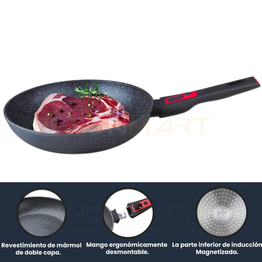 Sartén Recubierta de Mármol con Mango Extraíble,sarten recubierta de marmol con mango extraible precio, sarten recubierta de marmol con mango extraible negro, sarten recubierta de marmol con mango extraible blanco,recubrimiento de marmol en sartenes, sartenes sanas, granito para sartenes, ollas de granito, sarten de piedra volcanica, sartenes libres de ptfe y pfoa, son sanas las sartenes de granito, sarten de titanio,