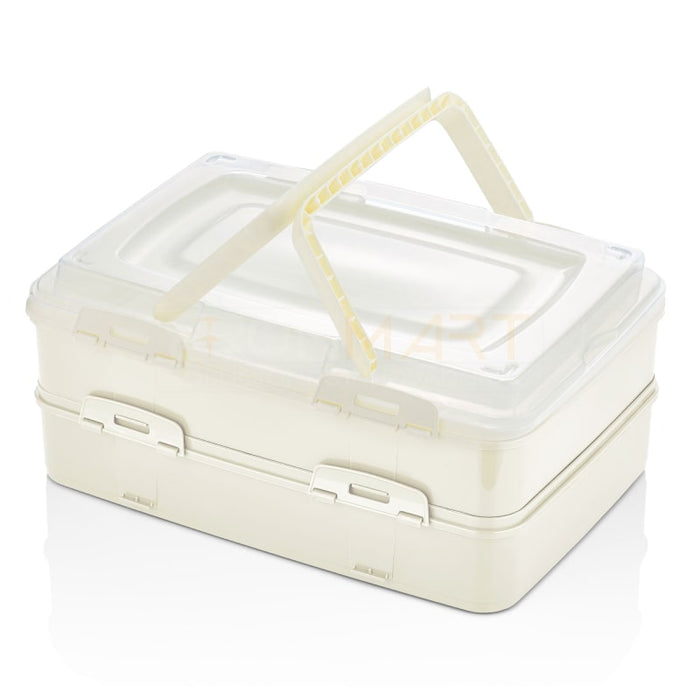 Caja ,dobe,de transporte ,para pasteles _ BronKitchen©,Recipiente para fiestas con 2 niveles e inserto de elevación - Caja de transporte para pasteles para alimentos - Recipiente para pasteles con asas,porta tartas, porta tartas, porta tartas, porta tartas cristal, porta tartas carton, porta tarjetas de tela, porta tartas el corte ingles, porta tartas rectangular, caja porta tartas, como hacer un porta tartas de tela, portail ac tartas,