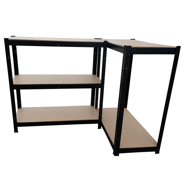 Estantería-metálica-kit-Negro-y-Marrón-180x90x40cm, carga-max. 175kg-por-balda-BronTools©,HG-8027BLK-Etagere-de-Rangement-Enduite-Noire-H-1-bronmart.com