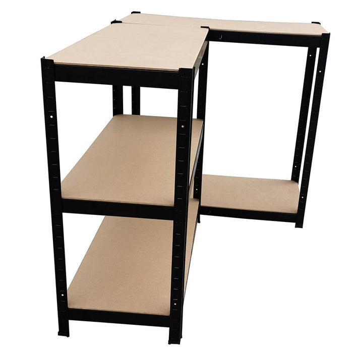 Estantería-metálica-kit-Negro-y-Marrón-180x90x40cm, carga-max. 175kg-por-balda-BronTools©,HG-8027BLK-Etagere-de-Rangement-Enduite-Noire-H-1-bronmart.com