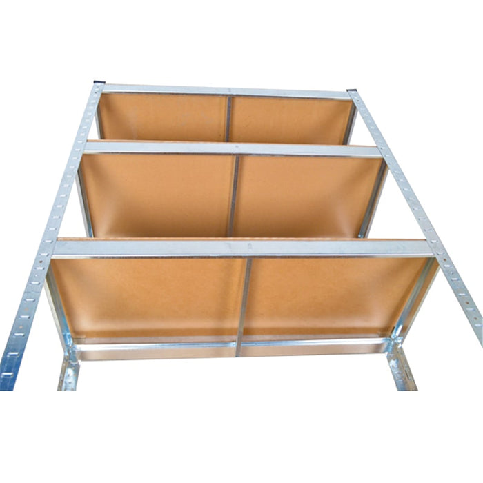 Estantería-metálica-kit-Marrón-y-Plata-180x90x40cm, carga-max. 175kg-por-balda-BronTools©,HG-8027-Clayette-de-Stockage-Galvanisee-HG-8027-2-bronmart.com