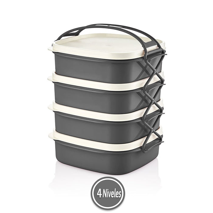 Fiambrera-Loncheras-a-Prueba-De-Fugas,Fiambrera-De-Trabajo-Portátil-De-4-Capas,Braoses Fiambreras Bento, Lunch-Box-Bento-Box-4-Niveles-Caja-De-Bento,La Lonchera-Bento-Con-Utensilios-Cuchara-Y-Tenedor, Fiambreras-Caja-De-Alimentos-Para-NiñOs-Y-Adultos.