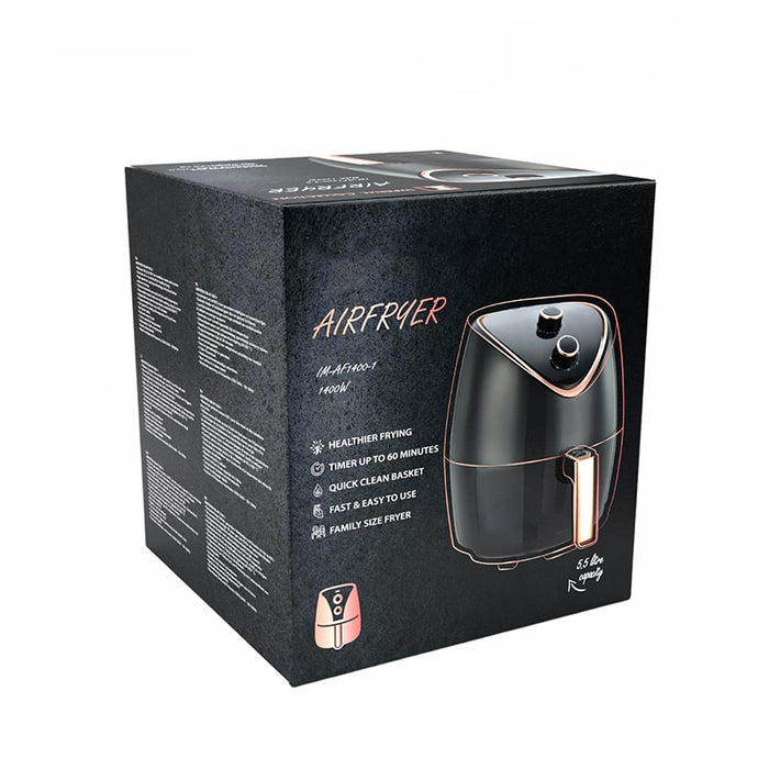 Freidora de aire sin aceite, AirFryer 5.5L de 1400 W con control manual | BronKitchen©,freidora de aire,freidora,electrodomésticos,comida sana,comida saludable
