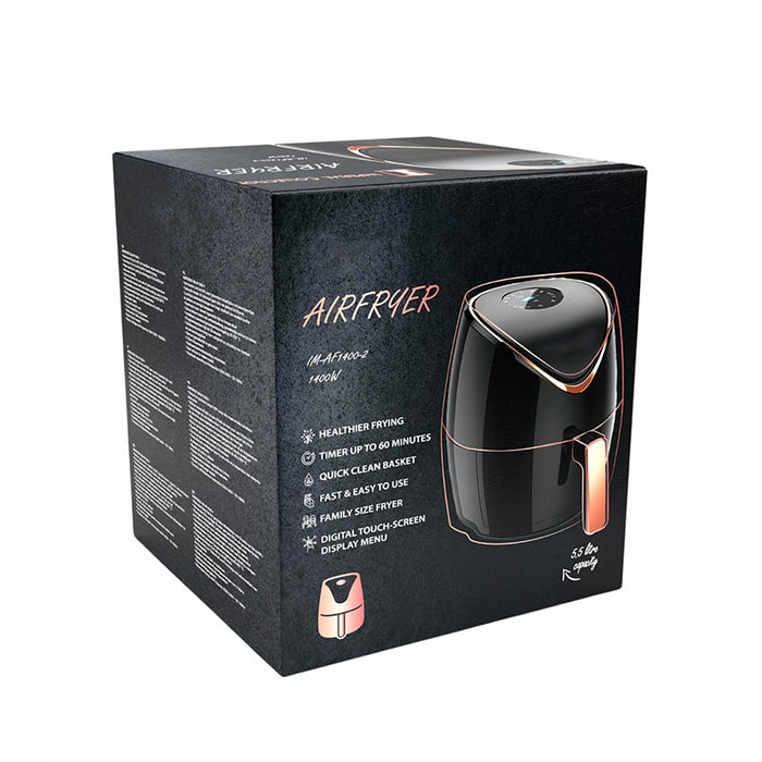 Freidora de aire sin aceite, Freidora de aire sin aceite, AirFryer familiar  5.5L de 1400 W con pantalla táctil LED | BronKitchen©,comer sano,airfryer,freidora sin aceite,Freidora de aire 4 letros | BronKitchen©freidora de aire,freidora,electrodomésticos,comida sana,comida saludable