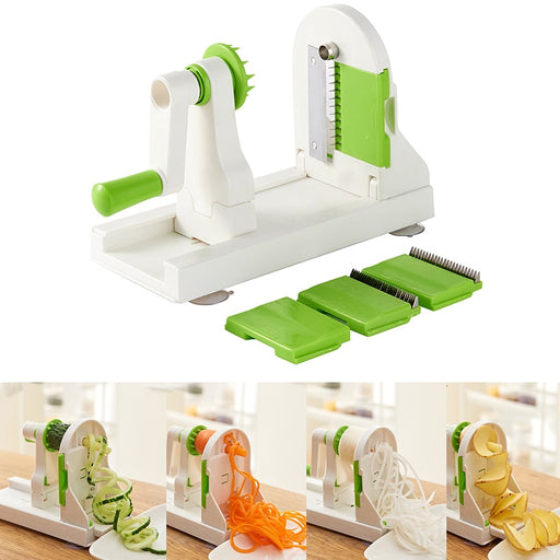 Juego de espiralizador de verduras BronKitchen©, Cortador de Pasta Veggie plegable,  cortador de Pasta de verduras con cuchilla giratoria,  cortador espiral patatas,  fideos,  utensilios de cocina, bronmart españa