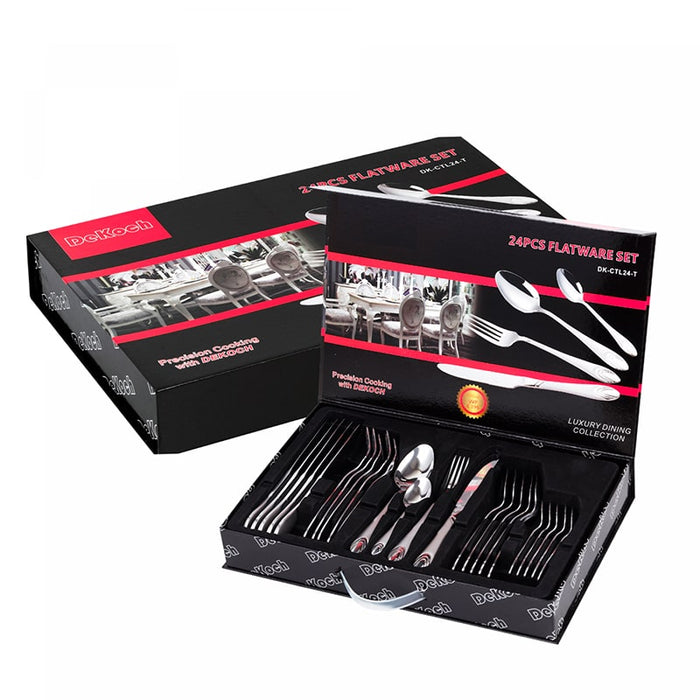 Juego de cubiertos de 24 piezas con caja - Arco | BronKitchen©