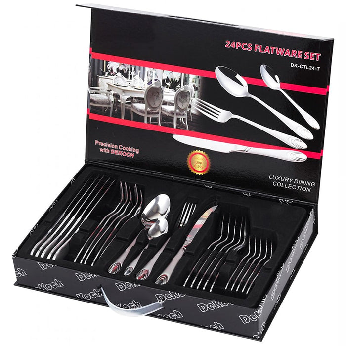 Juego de cubiertos de 24 piezas con caja - Arco | BronKitchen©