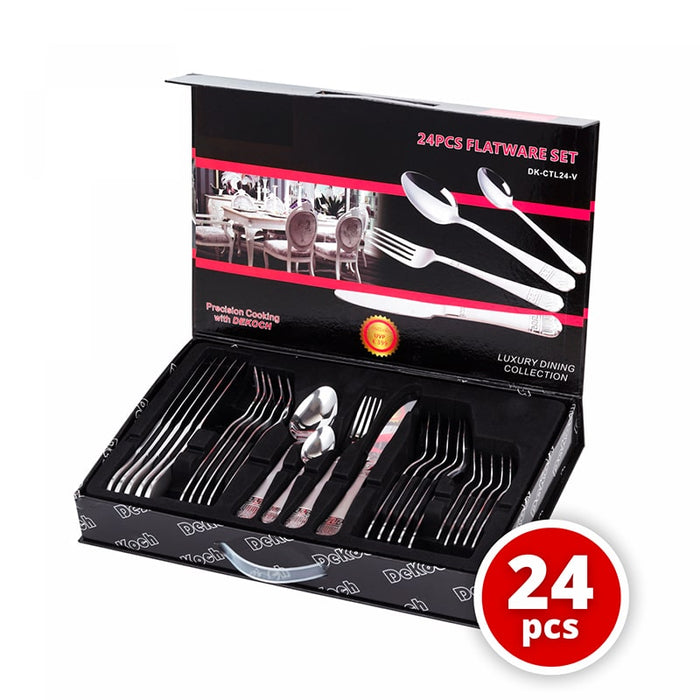 24 -stuk bestek ingesteld met doos - Vintage | Bronkitchen ©