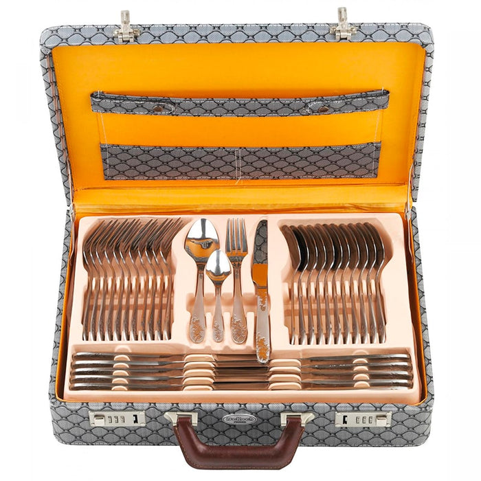 Juego de cubiertos elegantes con maleta 72 piezas - Flor | BronKitchen©