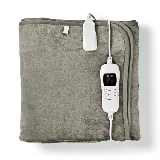 Manta eléctrica, manta térmica eléctrica  de 150 x 80cm - Blanco Gris | BronNedis©
