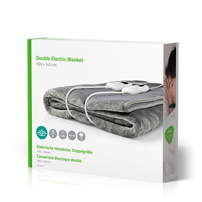 Manta eléctrica, manta térmica eléctrica de 160x140cm - Blanco Gris | BronNedis©,mantas eléctricas, almohadilla electrica, manta electrica bronmart, manta eléctrica calidad, manta termica electrica,