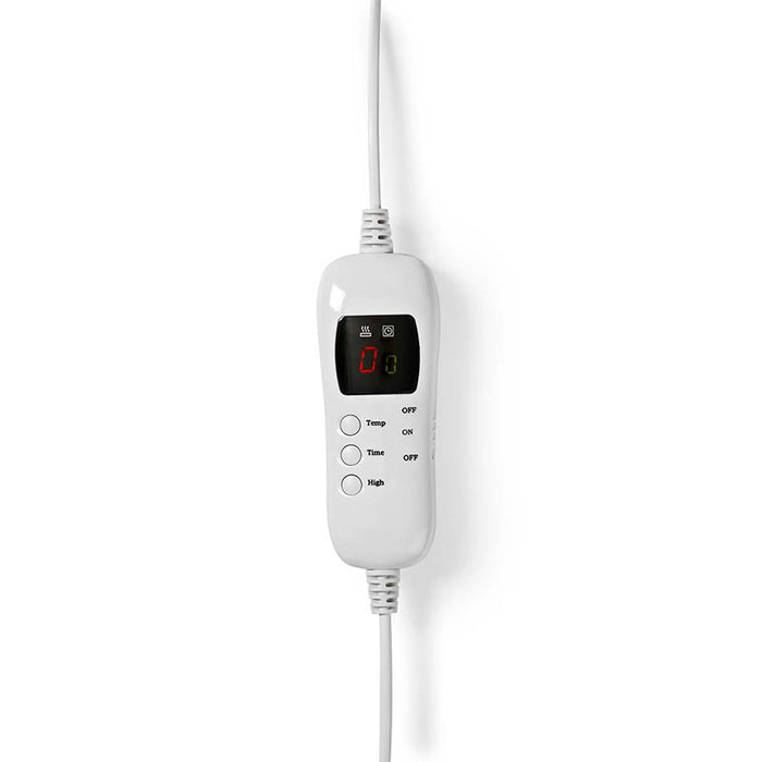 Manta eléctrica, manta térmica eléctrica de 160x140cm - Blanco Gris | BronNedis©,mantas eléctricas, almohadilla electrica, manta electrica bronmart, manta eléctrica calidad, manta termica electrica,