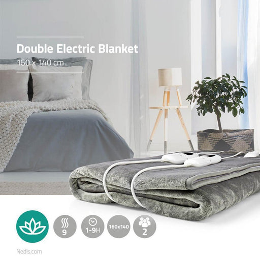 Manta eléctrica, manta térmica eléctrica de 160x140cm - Blanco Gris | BronNedis©,mantas eléctricas, almohadilla electrica, manta electrica bronmart, manta eléctrica calidad, manta termica electrica,
