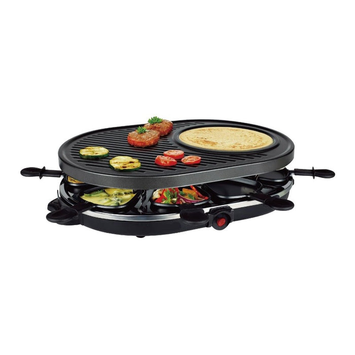 Parrilla Eléctrica 2 en 1 con Raclette de 8 Piezas,parrilla eléctrica, parrilla, barbacoa, planchas, la parrilla, parrillada, plancha a vapor, plancha de vapor, asado argentino, plancha vertical,