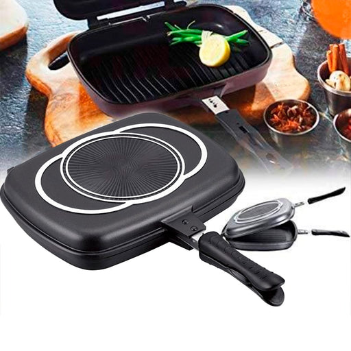 Sartén doble de fundición a presión de 34 cm | BronKitchen©