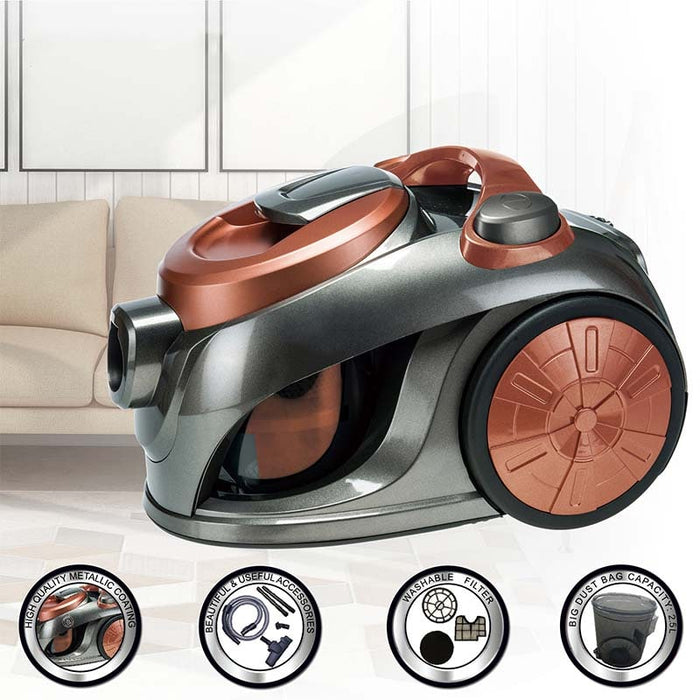 Aspiradora Sin Bolsa Multi-ciclón 2.5L, 1200 W, ABS, acero inoxidable | BronHome©