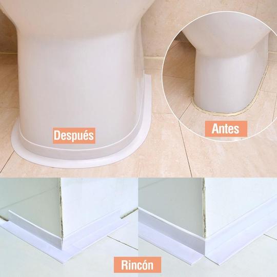 baño, ducha, fregadero, cinta de sellado de baño, cinta adhesiva blanca de PVC para pared impermeable, autoadhesiva para baño, cocina