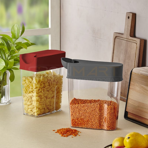 Botes Cocina, Juego de 6 Piezas de Recipiente de Botes Cocina Almacenaje de Plástico de Alimentos Sellados con Tapa, Se Utiliza para Almacenar Cereales, Pasta, Arroz, Harina, Etc