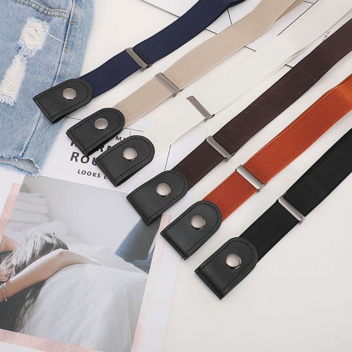 Cinturón sin hebillas para pantalones de mezclilla, vestidos, cinturón elástico elástico sin hebilla para mujeres / hombres, sin bultos, cinturón sin complicaciones