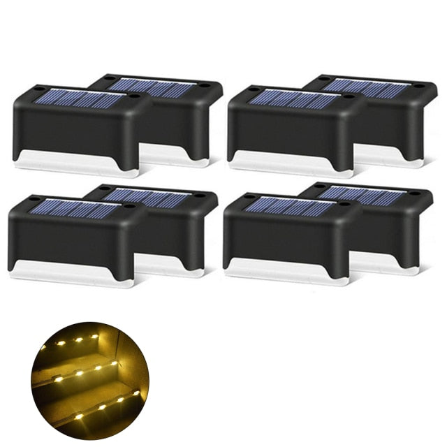 Luces solares de 4/8/12 Uds., Luces solares para pasos al aire libre, lámpara de valla de escalera Solar Led resistente al agua, decoración para patio, escaleras, jardín, patio
