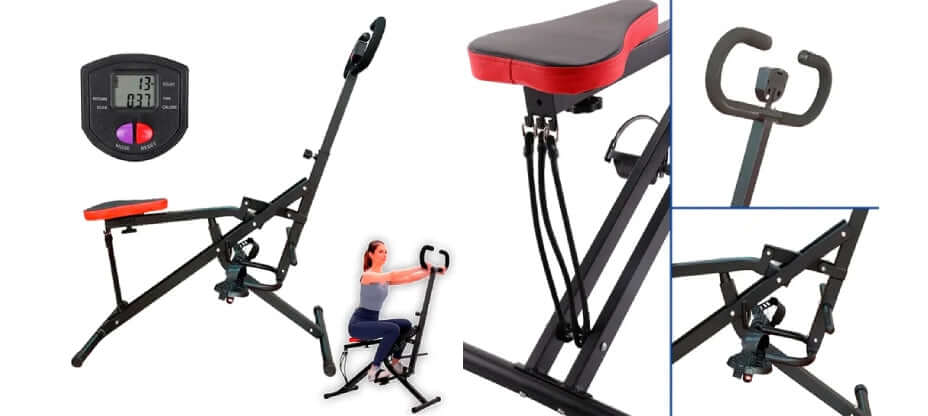 Ab Booster Plus, Máquina de fitness para todo el cuerpo Con Monitor Digital, Color Negro | BronFit©