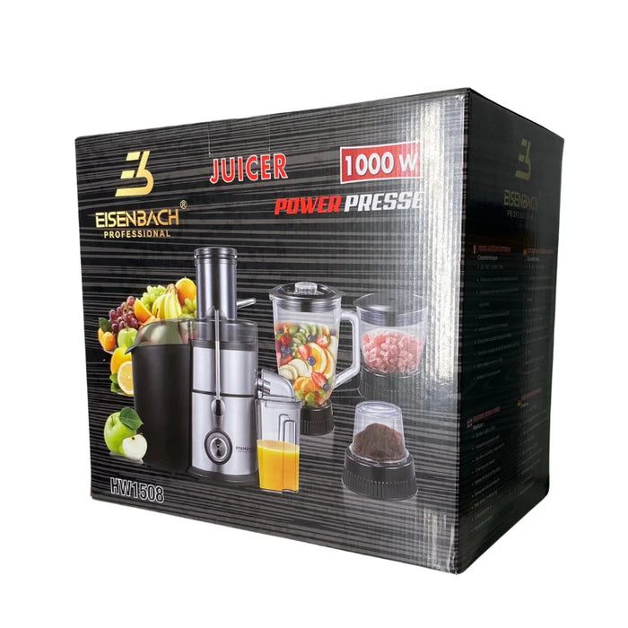 Eisenbach HW-1508 4 en 1: Exprimidor, Licuadora, Procesador y Molino 1000W