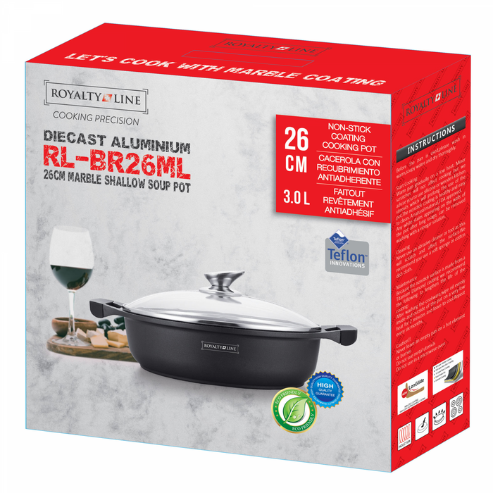 Royalty Line RL-BR26M: Olla Para Sopa De Mármol De 26cm