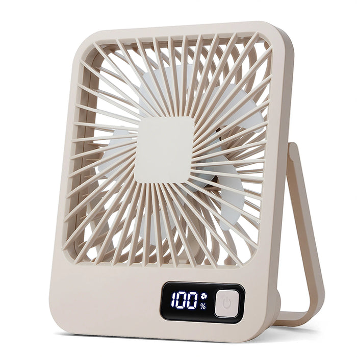 Opvouwbare USB-oplaadbare bureaufan met 5 snelheden en digitaal display | BronAir©