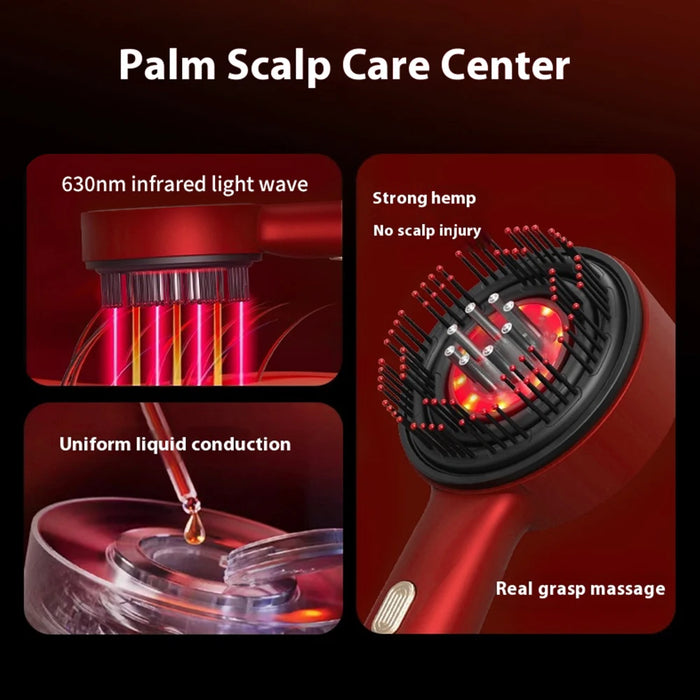 ScalpPro™ – Peine de Masaje Eléctrico con Luz Roja y Aplicador de Tratamiento Capilar