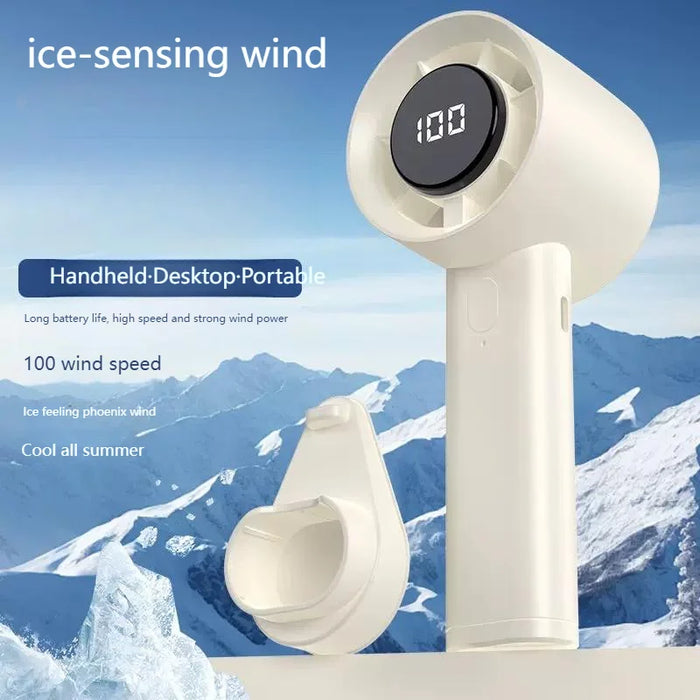 Draagbare Handventilator met Halfgeleiderkoeling, LED en 100 Snelheden | BronAir©