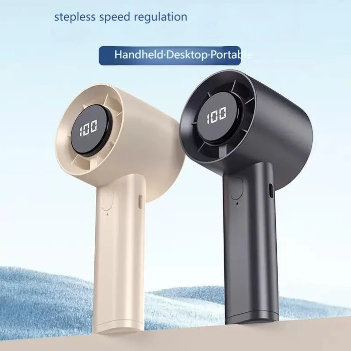 Draagbare Handventilator met Halfgeleiderkoeling, LED en 100 Snelheden | BronAir©