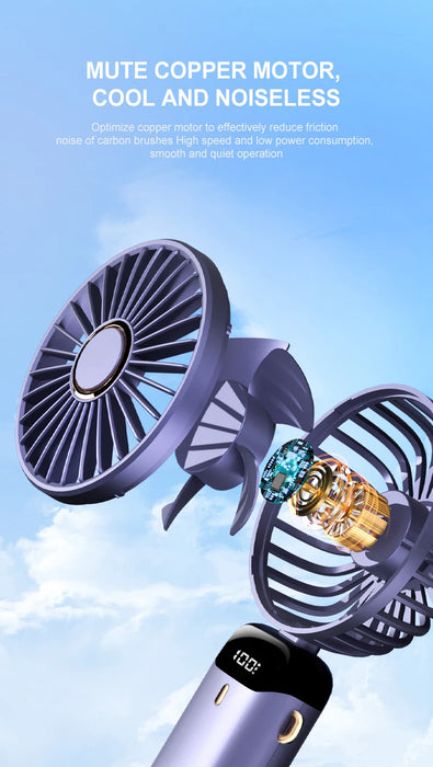 Handsfree Nekventilator Opvouwbaar USB Oplaadbaar 5 Snelheden | BronAir©