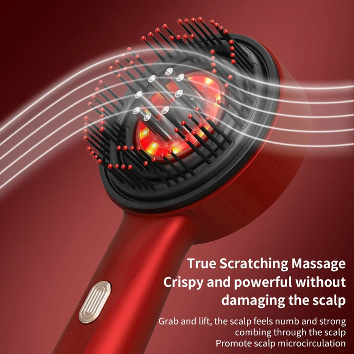 ScalpPro™ – Peine de Masaje Eléctrico con Luz Roja y Aplicador de Tratamiento Capilar